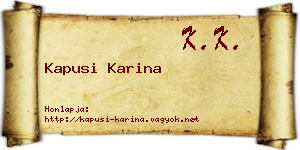 Kapusi Karina névjegykártya